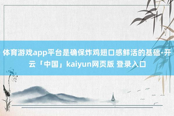 体育游戏app平台是确保炸鸡翅口感鲜活的基础-开云「中国」kaiyun网页版 登录入口