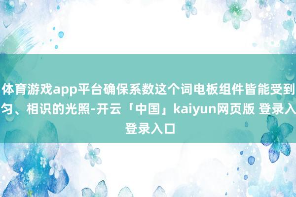 体育游戏app平台确保系数这个词电板组件皆能受到均匀、相识的光照-开云「中国」kaiyun网页版 登录入口