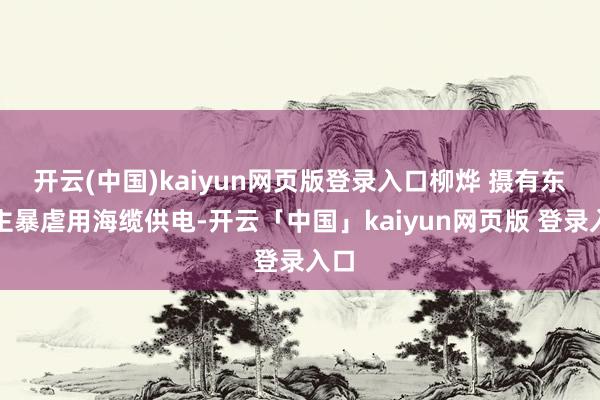 开云(中国)kaiyun网页版登录入口柳烨 摄有东谈主暴虐用海缆供电-开云「中国」kaiyun网页版 登录入口