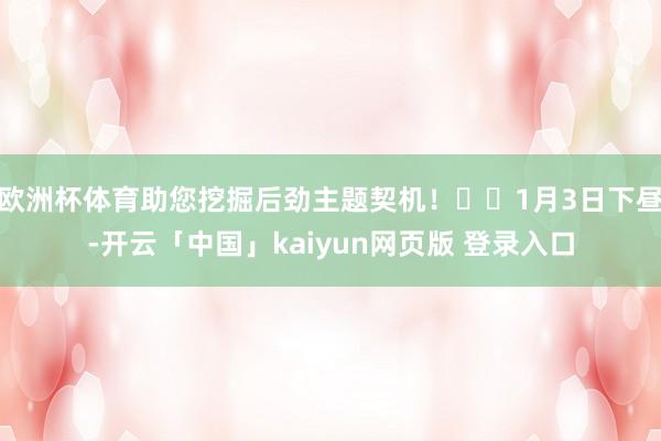 欧洲杯体育助您挖掘后劲主题契机！		1月3日下昼-开云「中国」kaiyun网页版 登录入口