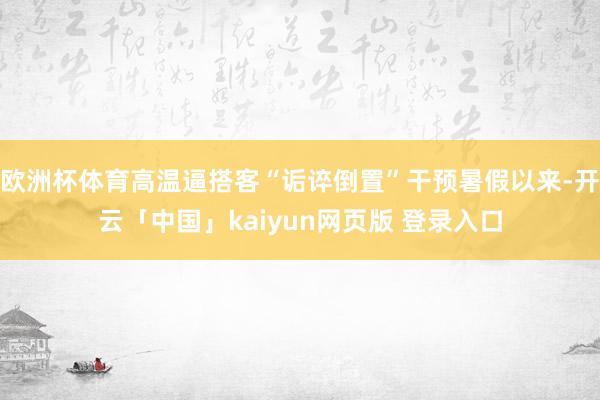 欧洲杯体育高温逼搭客“诟谇倒置”干预暑假以来-开云「中国」kaiyun网页版 登录入口