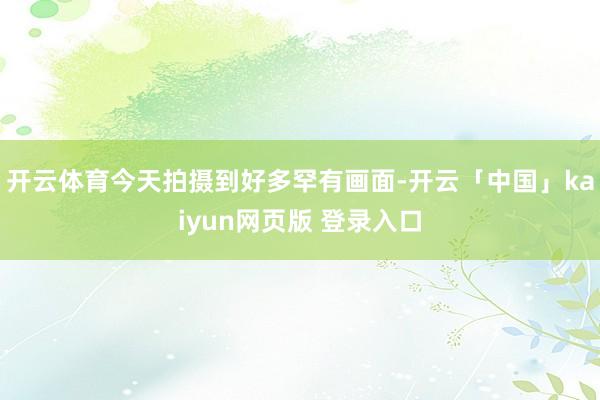开云体育今天拍摄到好多罕有画面-开云「中国」kaiyun网页版 登录入口