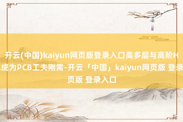 开云(中国)kaiyun网页版登录入口高多层与高阶HDI已成为PCB工夫刚需-开云「中国」kaiyun网页版 登录入口