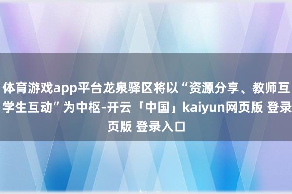 体育游戏app平台龙泉驿区将以“资源分享、教师互派、学生互动”为中枢-开云「中国」kaiyun网页版 登录入口