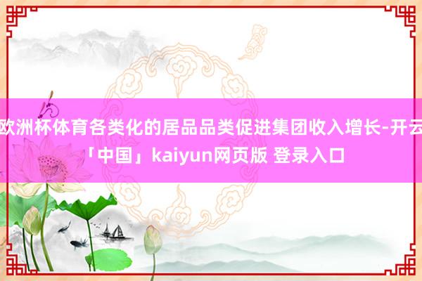 欧洲杯体育各类化的居品品类促进集团收入增长-开云「中国」kaiyun网页版 登录入口