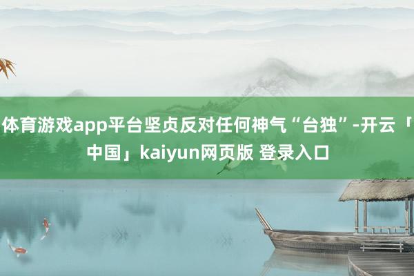 体育游戏app平台坚贞反对任何神气“台独”-开云「中国」kaiyun网页版 登录入口