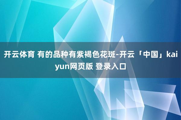 开云体育 有的品种有紫褐色花斑-开云「中国」kaiyun网页版 登录入口