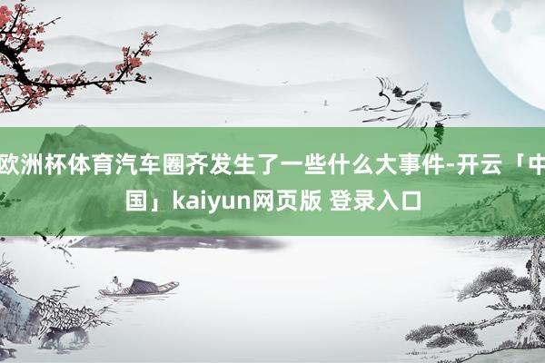 欧洲杯体育汽车圈齐发生了一些什么大事件-开云「中国」kaiyun网页版 登录入口