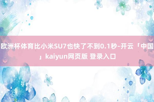 欧洲杯体育比小米SU7也快了不到0.1秒-开云「中国」kaiyun网页版 登录入口