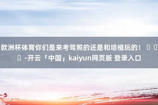 欧洲杯体育你们是来考驾照的还是和培植玩的！ ​​​-开云「中国」kaiyun网页版 登录入口