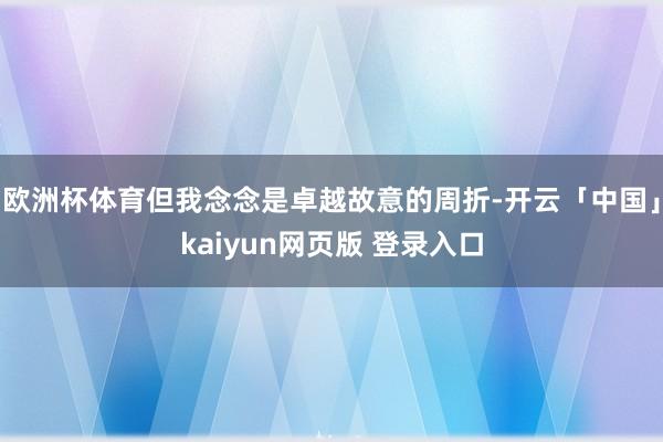 欧洲杯体育但我念念是卓越故意的周折-开云「中国」kaiyun网页版 登录入口