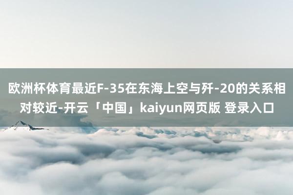欧洲杯体育最近F-35在东海上空与歼-20的关系相对较近-开云「中国」kaiyun网页版 登录入口