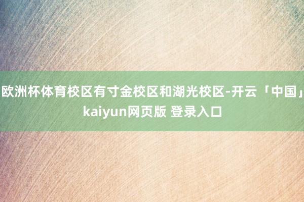 欧洲杯体育校区有寸金校区和湖光校区-开云「中国」kaiyun网页版 登录入口