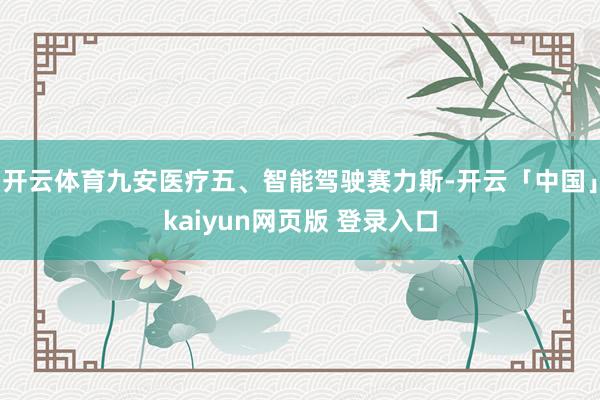 开云体育九安医疗五、智能驾驶赛力斯-开云「中国」kaiyun网页版 登录入口